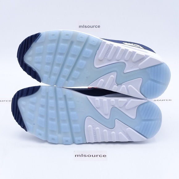 NEW Nike Air Max 90 Sneakers DJ5177-100 White/Chile Red - Picture 5 of 9